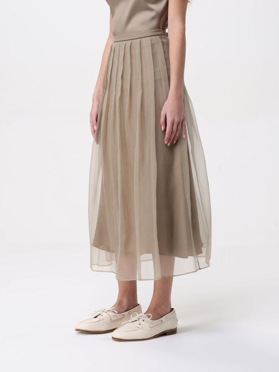 25SS 브루넬로 쿠치넬리 스커트 MF940G3375 C7178 Green - BRUNELLO CUCINELLI