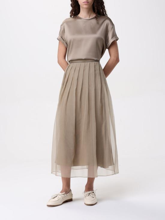 25SS 브루넬로 쿠치넬리 스커트 MF940G3375 C7178 Green - BRUNELLO CUCINELLI