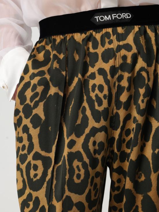 25FW 톰포드 로고 밴딩 파자마 팬츠 로고 밴딩 파자마  PAW397FAP225 KB359 Brown - TOMFORD