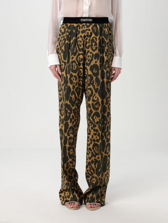 25FW 톰포드 로고 밴딩 파자마 팬츠 로고 밴딩 파자마  PAW397FAP225 KB359 Brown