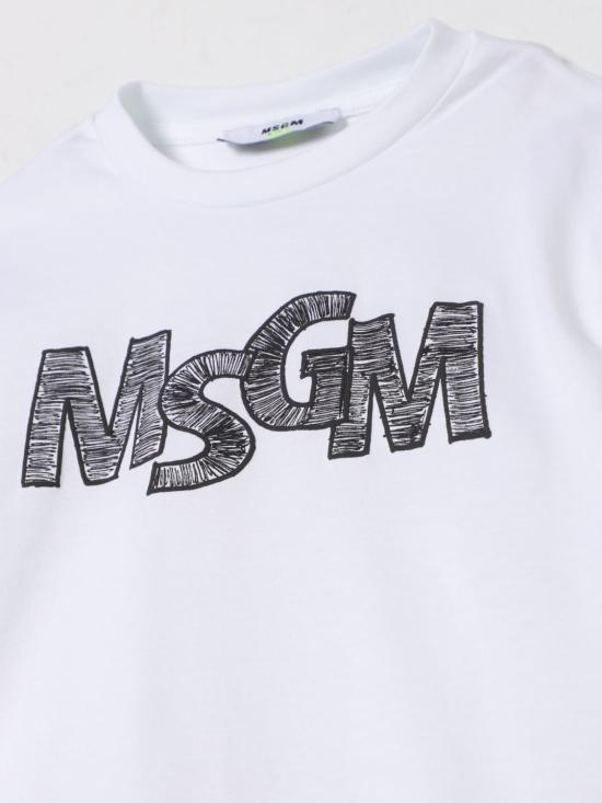 25FW [키즈] 엠에스지엠 티셔츠 S5MSJBTH274 001 White - MSGM