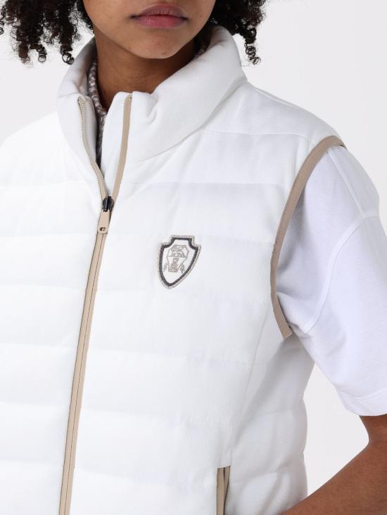 25SS 브루넬로 쿠치넬리 베스트 MG9277778 C7220 White - BRUNELLO CUCINELLI