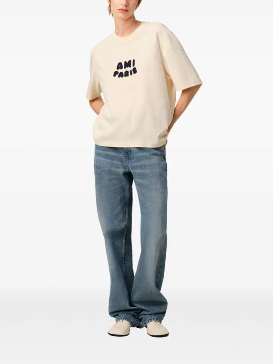  아미 반팔 티셔츠 E25UTS075726 beige - AMI