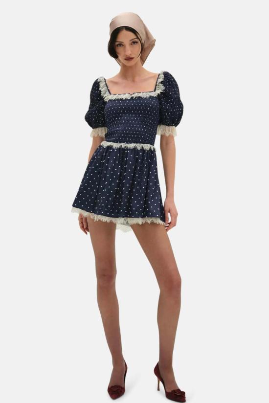  포러브앤레몬스 숏 원피스 포 러브 앤 레몬스 이네스 미니 드레스 네이비 - FOR LOVE & LEMONS