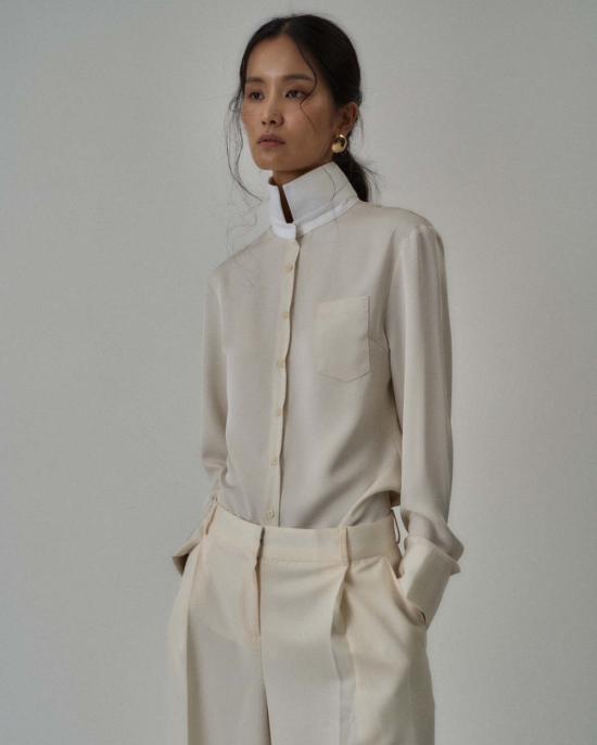  더 엔케이씨 스토어 후드 티셔츠 Nkc스토어 샌더스 버튼업 크림