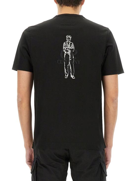 25SS 씨피 컴퍼니 반팔 티셔츠 18CMTS106A110301W999 BLACK DOM - C.P. COMPANY