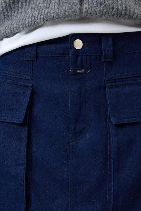  클로즈드 데님 스커트 카고 데님 미니 스커트 다크 블루 - CLOSED