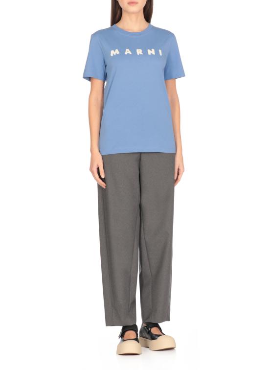 25SS 마르니 반팔 티셔츠 THJE0293P8 USCX42SLB26 Blue - MARNI