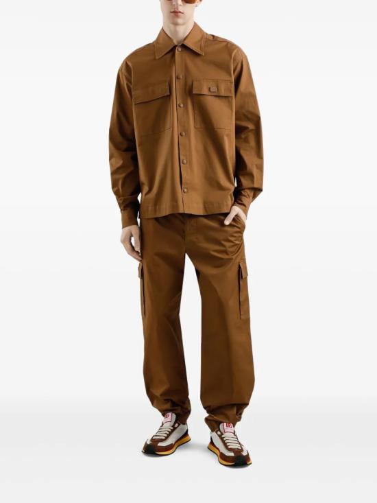  돌체앤가바나 긴팔 셔츠 G5MM6TFUFLL brown - DOLCE & GABBANA