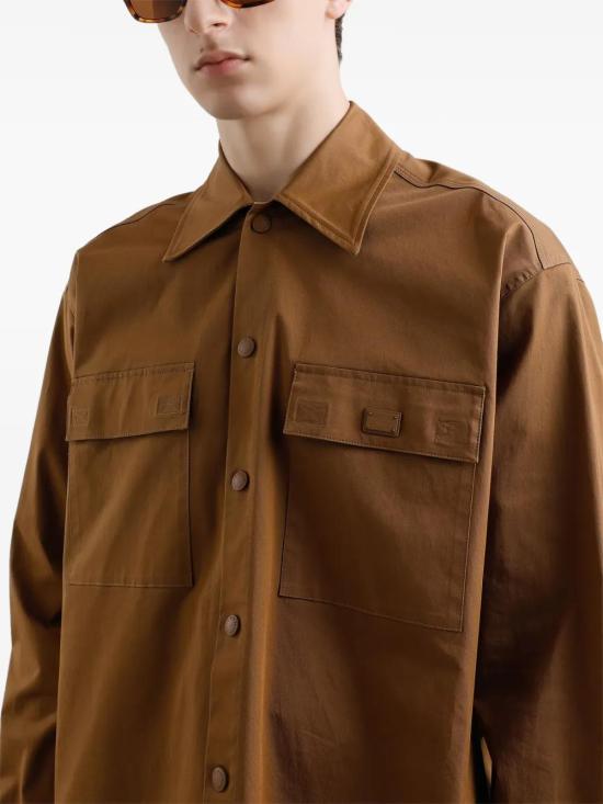  돌체앤가바나 긴팔 셔츠 G5MM6TFUFLL brown - DOLCE & GABBANA