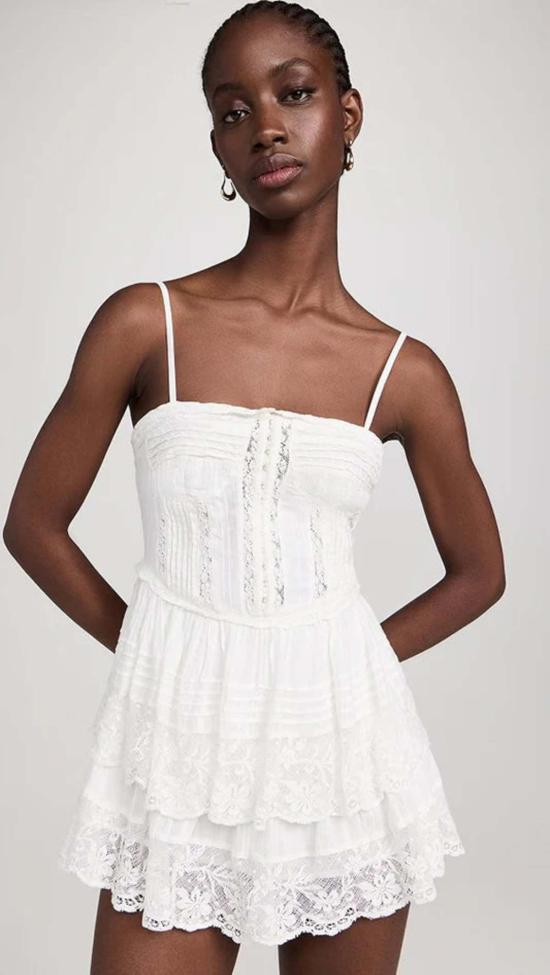  러브쉐이크팬시 숏 원피스 러브 쉑 팬시 네리다 버스티에 미니 드레스 트루 화이트