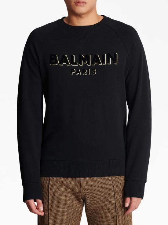  발망 긴팔 티셔츠 CH1JQ005BB99 black - BALMAIN