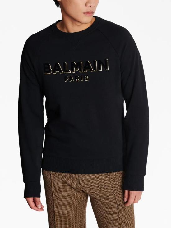  발망 긴팔 티셔츠 CH1JQ005BB99 black - BALMAIN