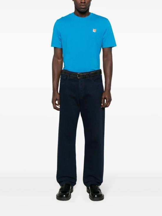  메종키츠네 반팔 티셔츠 LM00104KJ0008 azure - MAISON KITSUNE