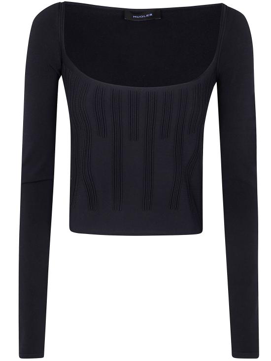 25SS 뮈글러 긴팔 티셔츠 25P2TO07881133 1999 BLACK - MUGLER