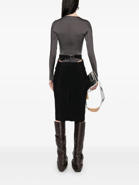 25SS 뮈글러 미디 스커트 25P1JU0542196 1999 BLACK - MUGLER