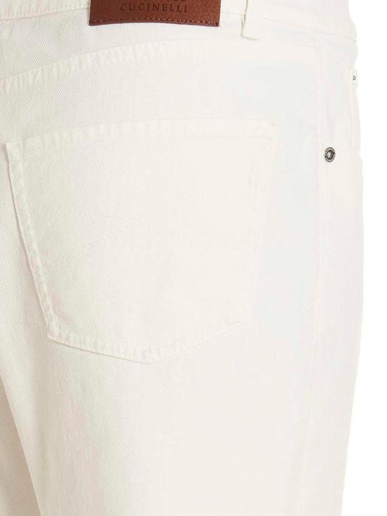 26SS 브루넬로 쿠치넬리 스트레이트 팬츠 M277PX1290C7210 White - BRUNELLO CUCINELLI