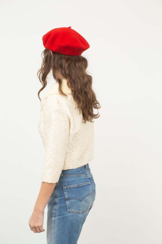  Preservation Vintage 자켓 Preservation 빈티지 바로크 플로럴 크롭 재킷 크림 - OTHER BRANDS