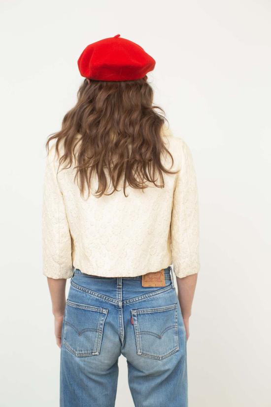  Preservation Vintage 자켓 Preservation 빈티지 바로크 플로럴 크롭 재킷 크림 - OTHER BRANDS