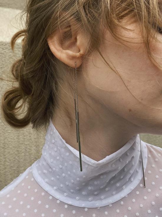  모노수트 이어링 모노슈트 롱  실버 - MONOSUIT