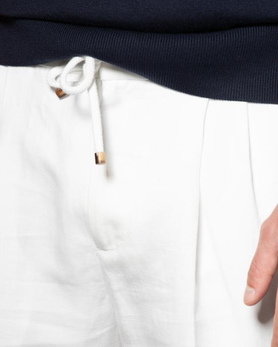 25SS 브루넬로 쿠치넬리 스트레이트 팬츠 M243DU0020 C6007 BIANCO - BRUNELLO CUCINELLI