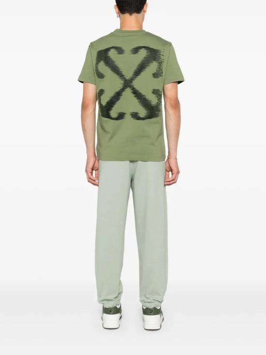  오프화이트 반팔 티셔츠 OMAA027F24JER0045810 green - OFF WHITE