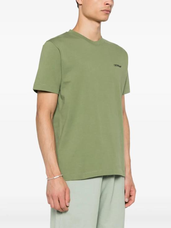  오프화이트 반팔 티셔츠 OMAA027F24JER0045810 green - OFF WHITE
