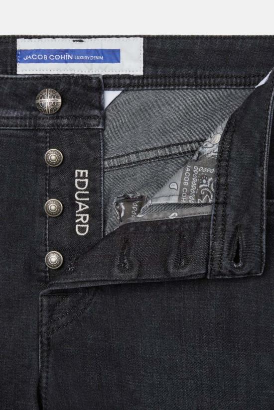  야콥코헨 스트레이트 팬츠 Jacob Cohen Eduard 9 Oz 스트레이트 레그 진 페이디드 블랙 - JACOB COHËN