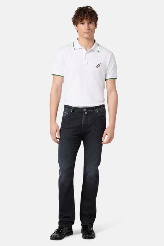  야콥코헨 스트레이트 팬츠 Jacob Cohen Eduard 9 Oz 스트레이트 레그 진 페이디드 블랙 - JACOB COHËN