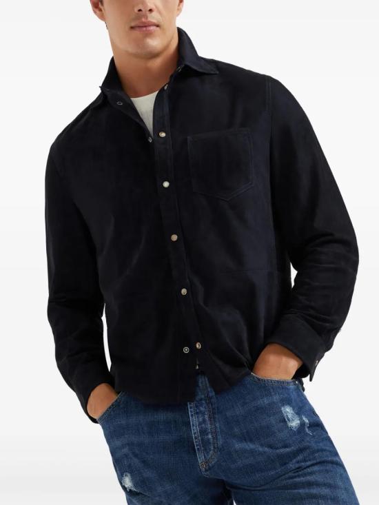  브루넬로 쿠치넬리 긴팔 셔츠 MPCLN2039C6536 navy - BRUNELLO CUCINELLI