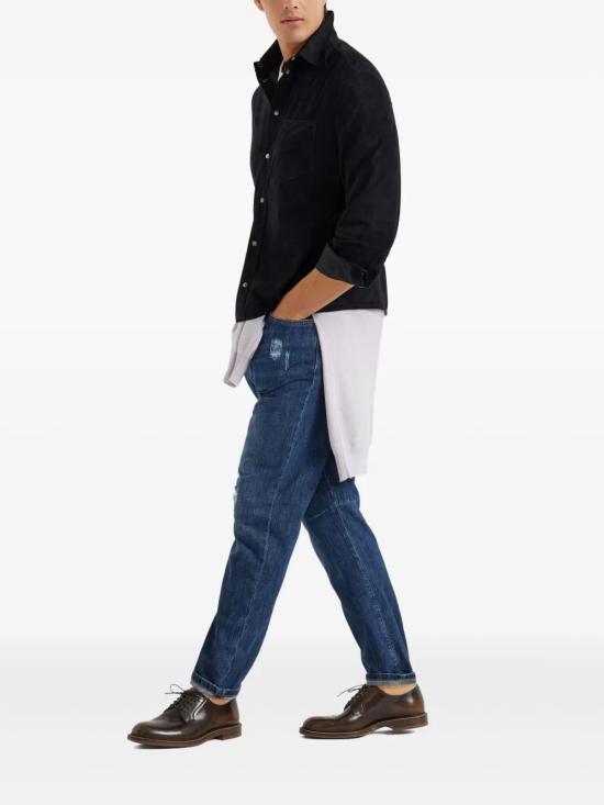  브루넬로 쿠치넬리 긴팔 셔츠 MPCLN2039C6536 navy - BRUNELLO CUCINELLI