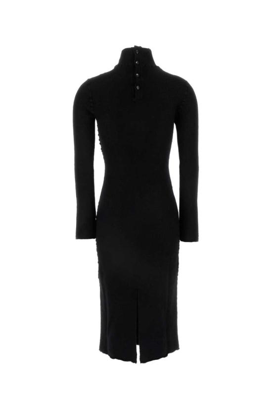 24FW 보테가베네타 미디 원피스 798234V4JU0 1000 Black - BOTTEGA VENETA