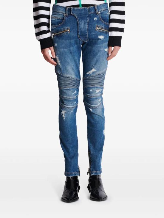  발망 데님 팬츠 DH1MG009DE57 indigo - BALMAIN