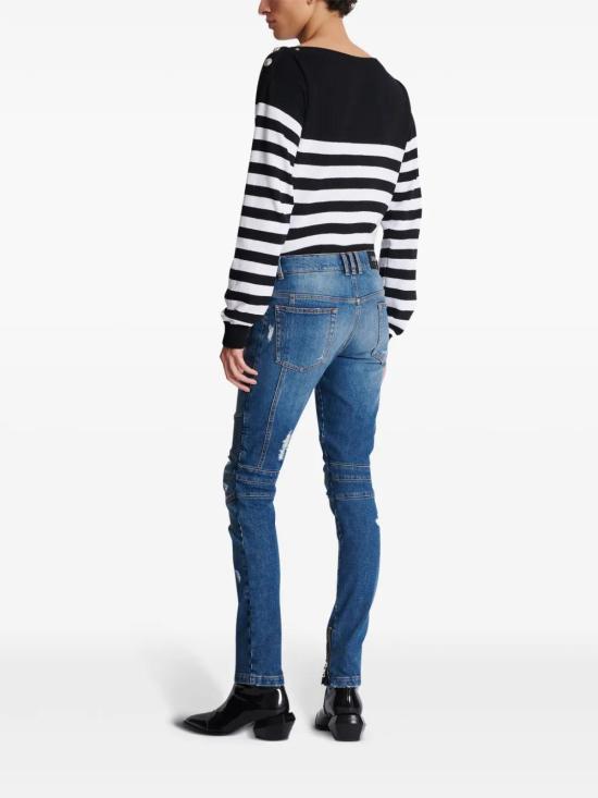  발망 데님 팬츠 DH1MG009DE57 indigo - BALMAIN