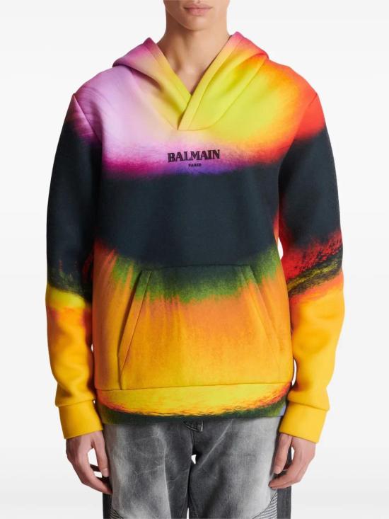  발망 후드 티셔츠 DH0JT224JJ23IGB - BALMAIN