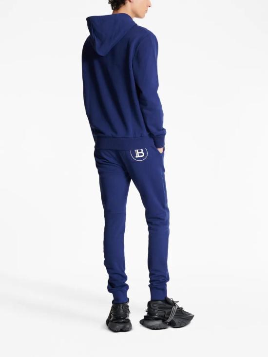  발망 후드 티셔츠 BH1JR002BB65 blue - BALMAIN