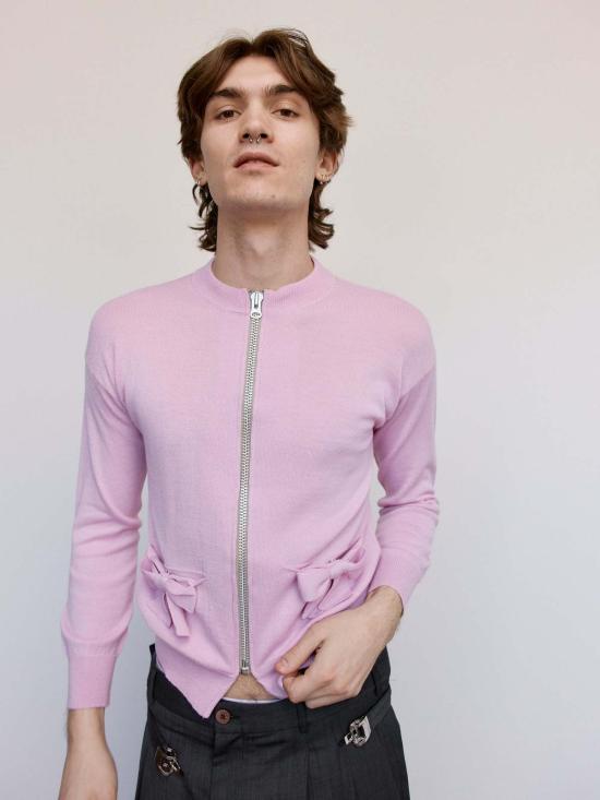  마리아노 집업 니트 마글리아노 베베 카디건 핑크