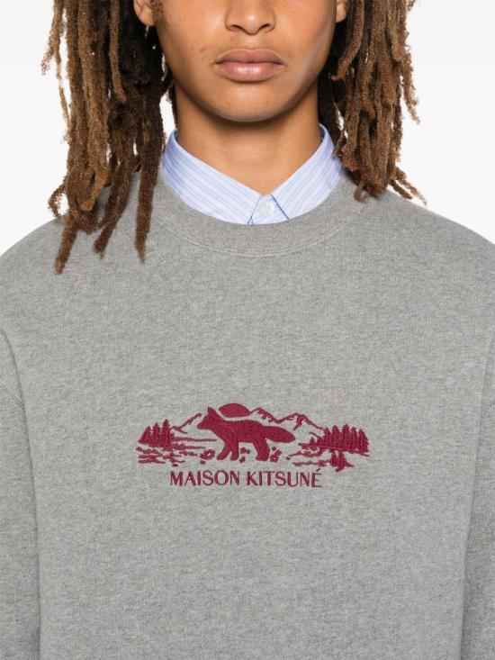  메종키츠네 긴팔 티셔츠 NM00308KM0307 grey - MAISON KITSUNE