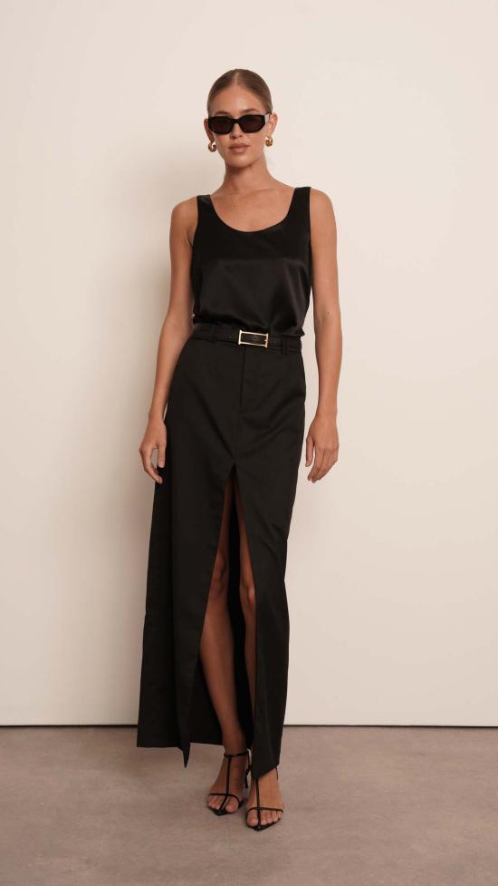  파렌테지 롱 스커트 안나 맥시 스커트 블랙