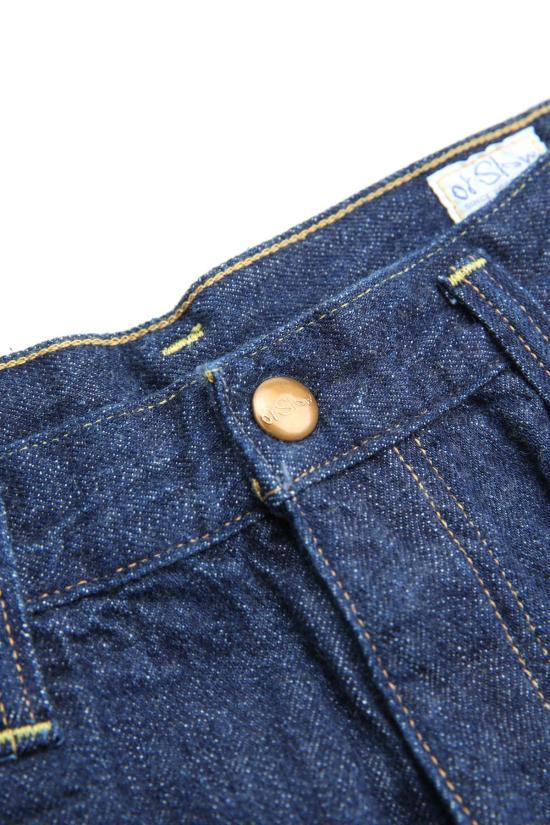  오어슬로우 데님 팬츠 Orslow Standard 하이웨이스트 셀비지 데님 원워시 - ORSLOW