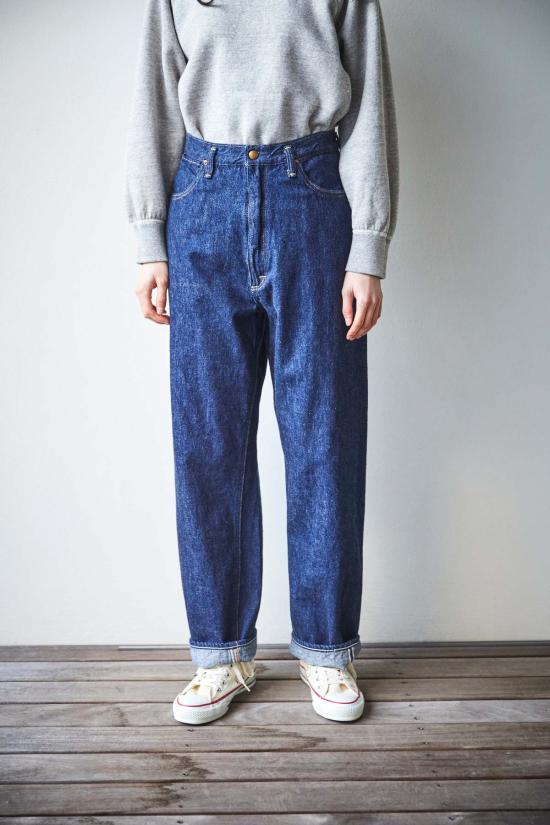  오어슬로우 데님 팬츠 Orslow Standard 하이웨이스트 셀비지 데님 원워시