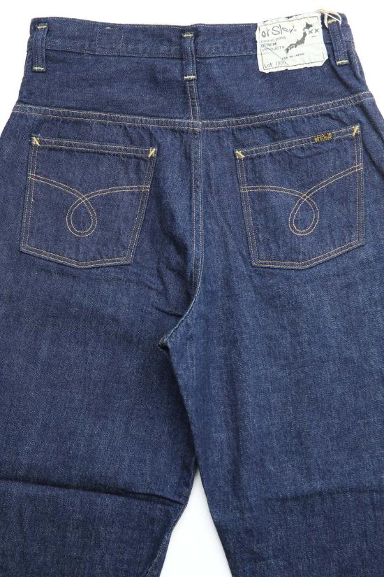  오어슬로우 데님 팬츠 Orslow Standard 하이웨이스트 셀비지 데님 원워시 - ORSLOW