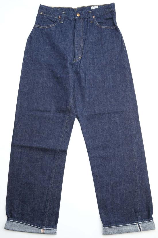  오어슬로우 데님 팬츠 Orslow Standard 하이웨이스트 셀비지 데님 원워시 - ORSLOW