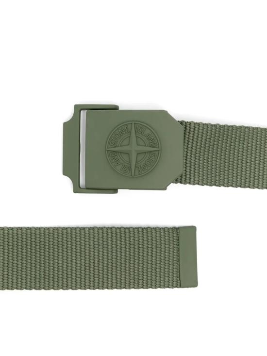  스톤 아일랜드 가죽 벨트 811594071 olive green - STONE ISLAND