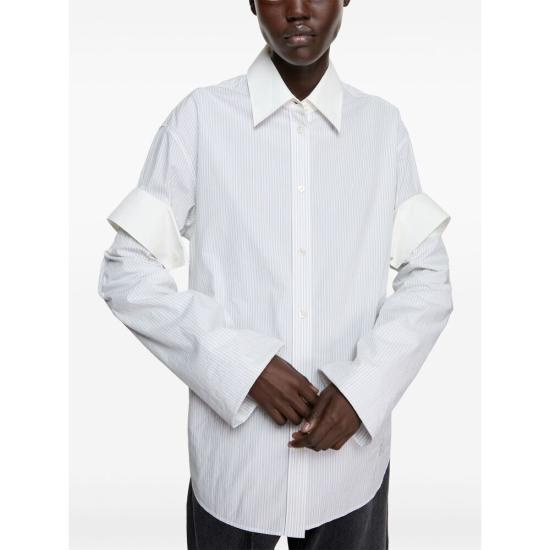 25SS 아크네 스튜디오 셔츠 AC0727 OL WH WHITE GREEN - ACNE STUDIOS