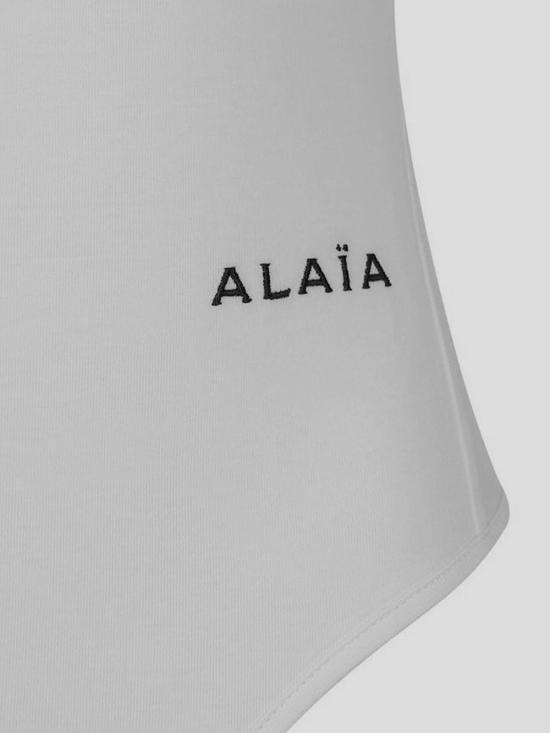 25SS 알라이아 반팔 티셔츠 AA9B0354J065A 000BLANC White - ALAIA