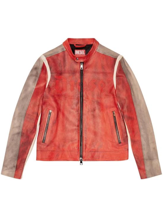  디젤 가죽 자켓 A144930LIBN red