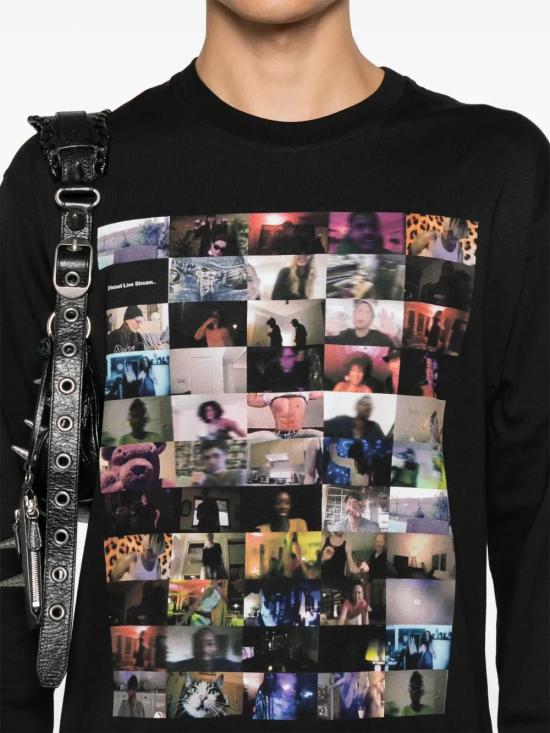  디젤 긴팔 티셔츠 A164910AKAK black - DIESEL