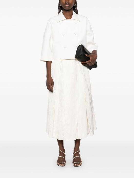 25SS ABADIA 미디 스커트 AB100160 WHI White - OTHER BRANDS