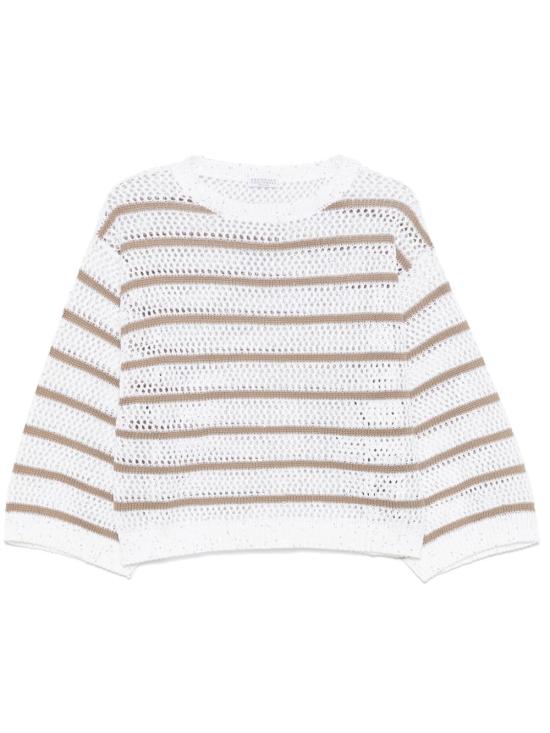 25SS 브루넬로 쿠치넬리 스웨터 MCO558900 COW29 White